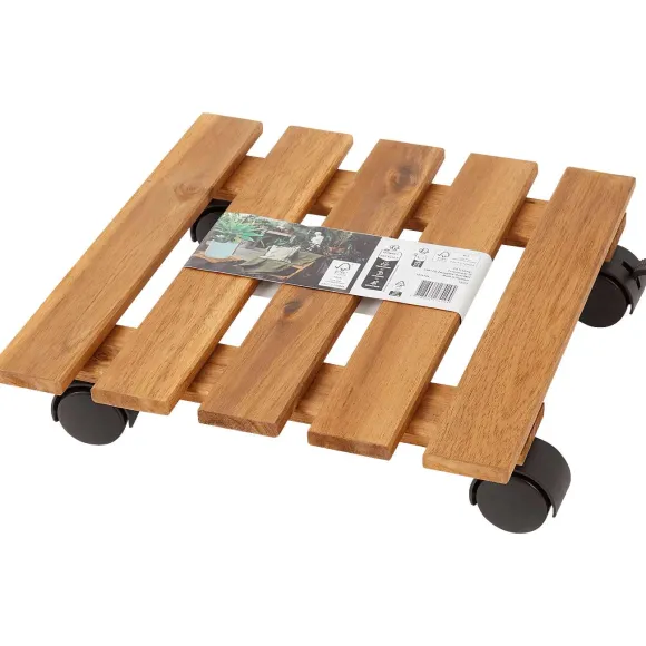 Houten Plantentrolley